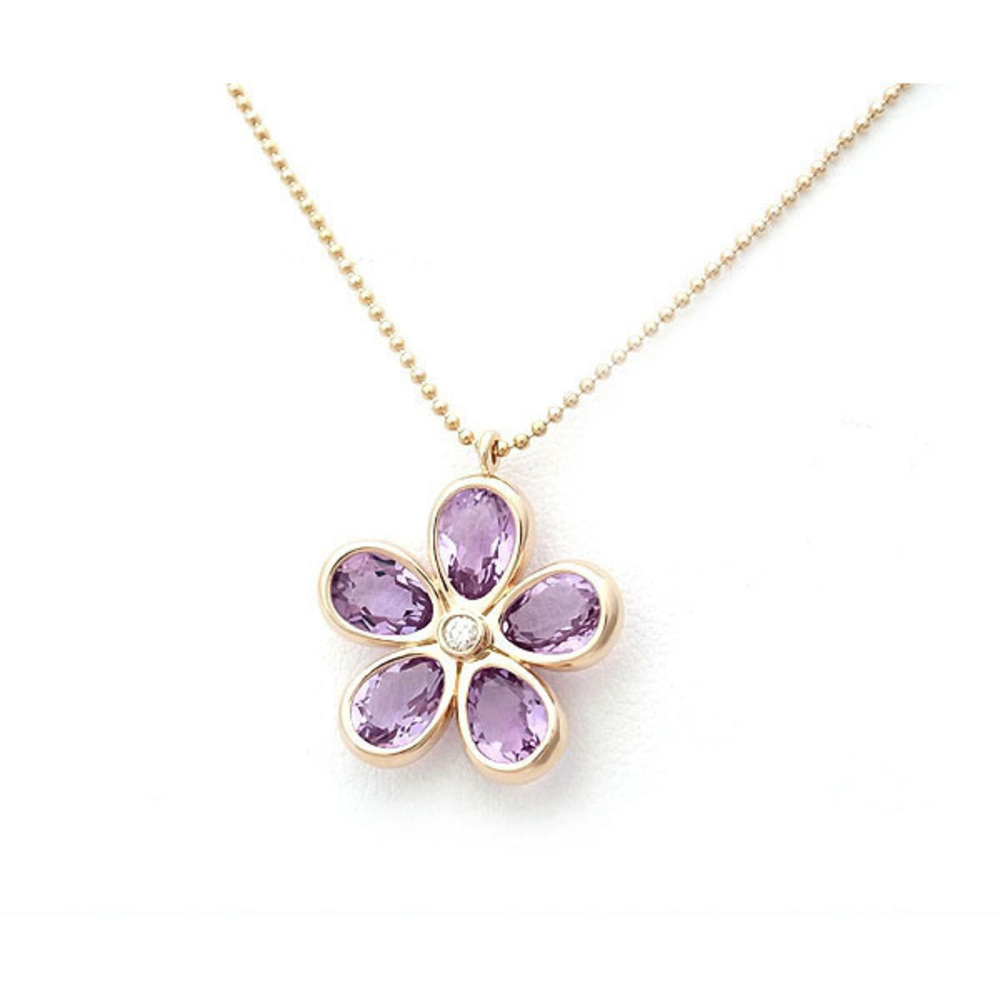 Tiffany Sparkler Flower Necklace Amethyst Diamond